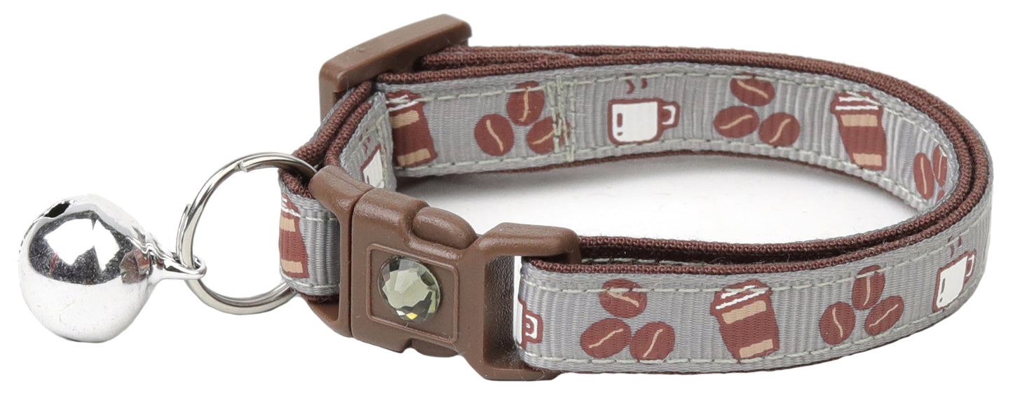 Coffee Beans Breakaway Cat Collar-10