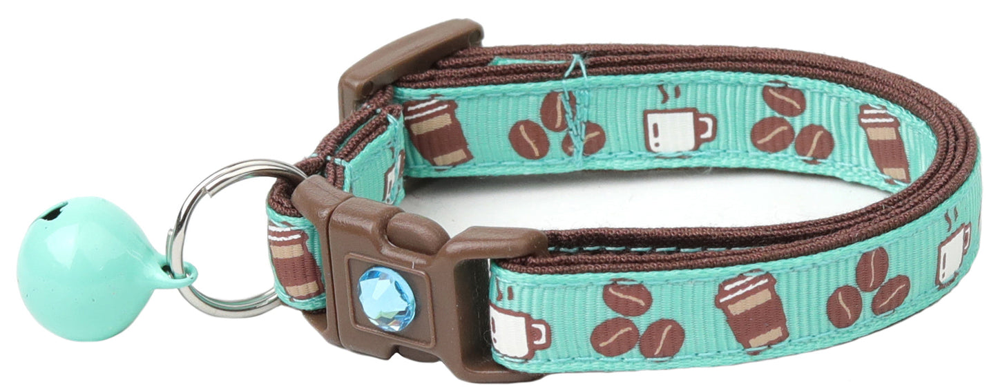 Coffee Beans Breakaway Cat Collar-5