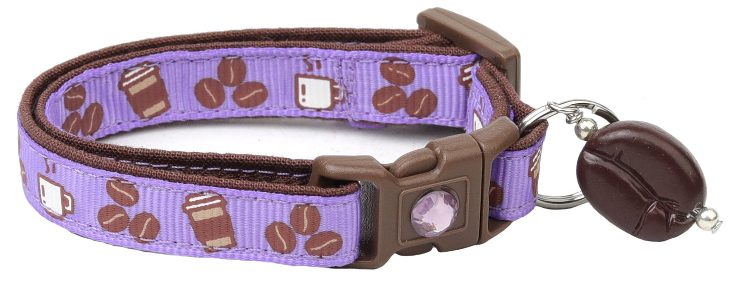 Coffee Beans Breakaway Cat Collar-21