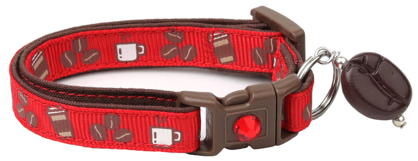 Coffee Beans Breakaway Cat Collar-19