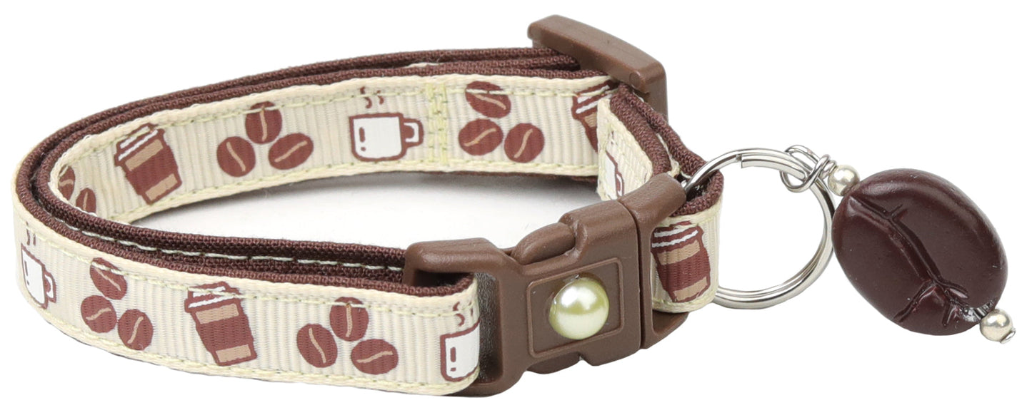 Coffee Beans Breakaway Cat Collar-17