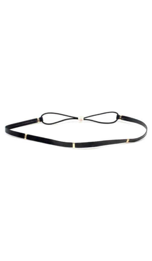 Signature Leather Headband | Black-0