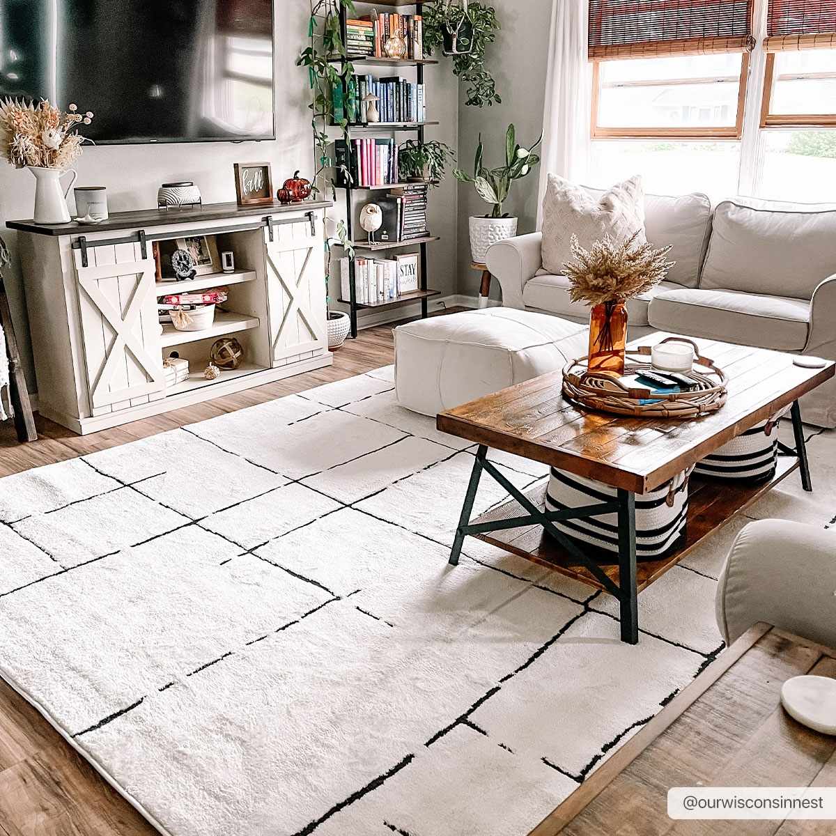 Koume Beige Maze Area Rug-1
