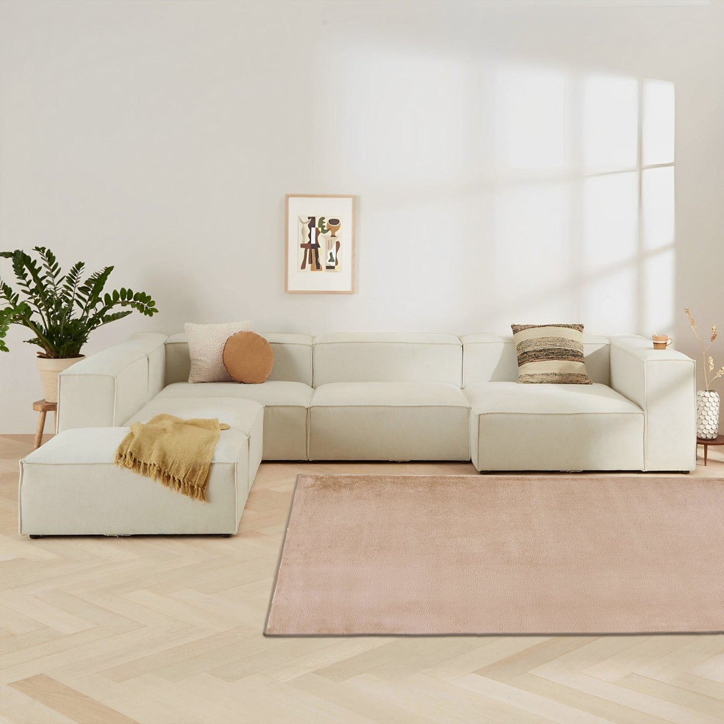 Cream Plush Area Rug-1