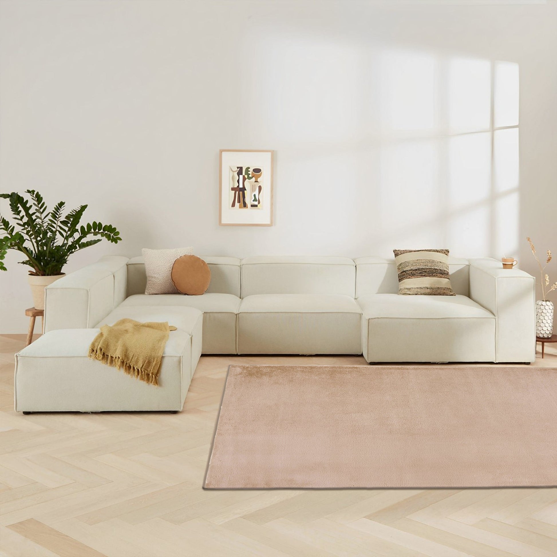 Cream Plush Area Rug-1