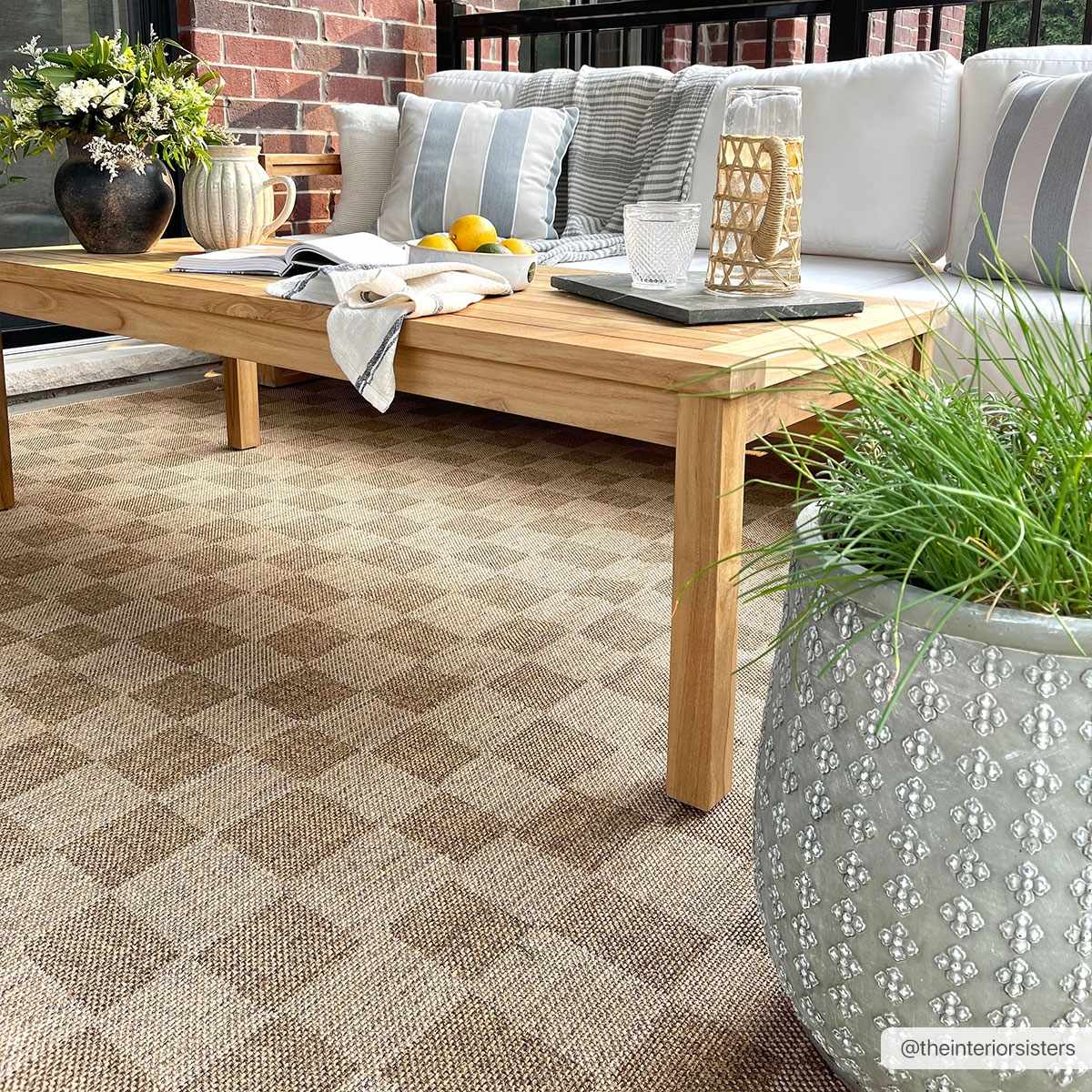 Kuval Checkered Brown Rug-2
