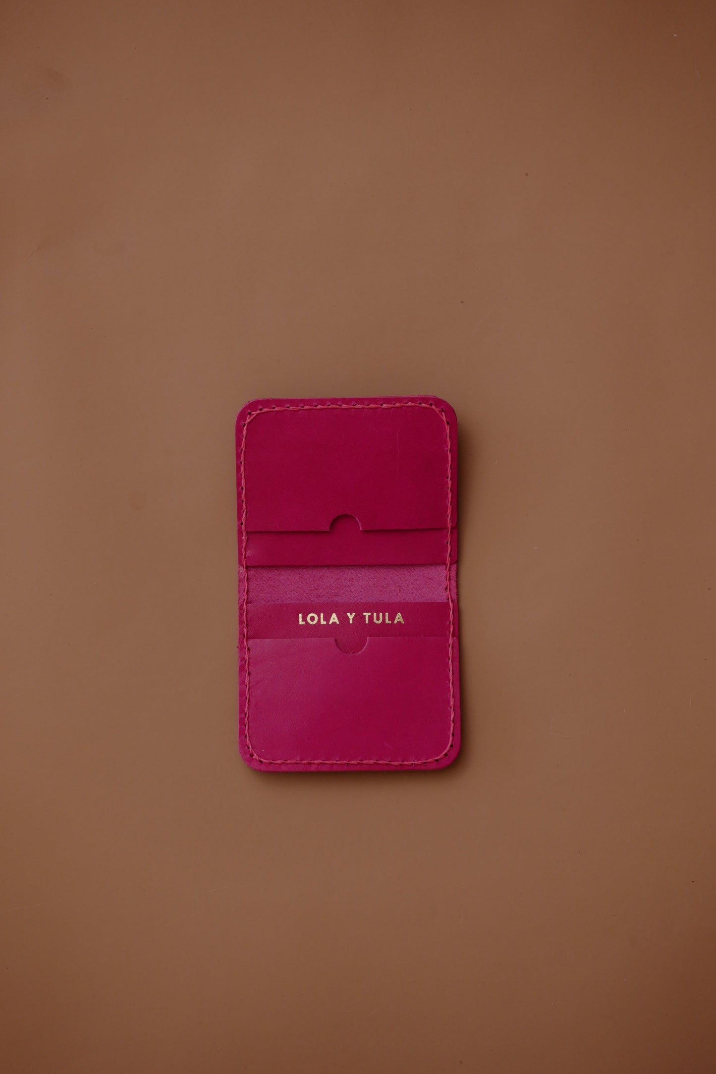 Leather Cardholder Wallet Pink