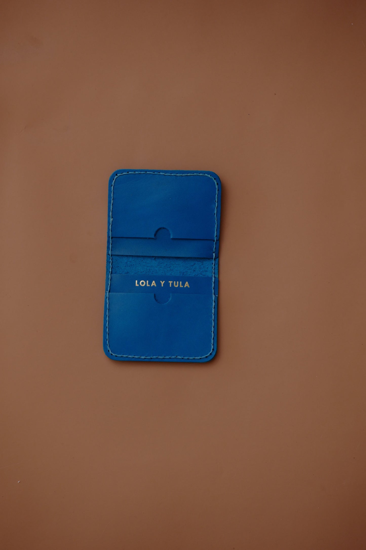 Leather cardholder Wallet Pacific Blue