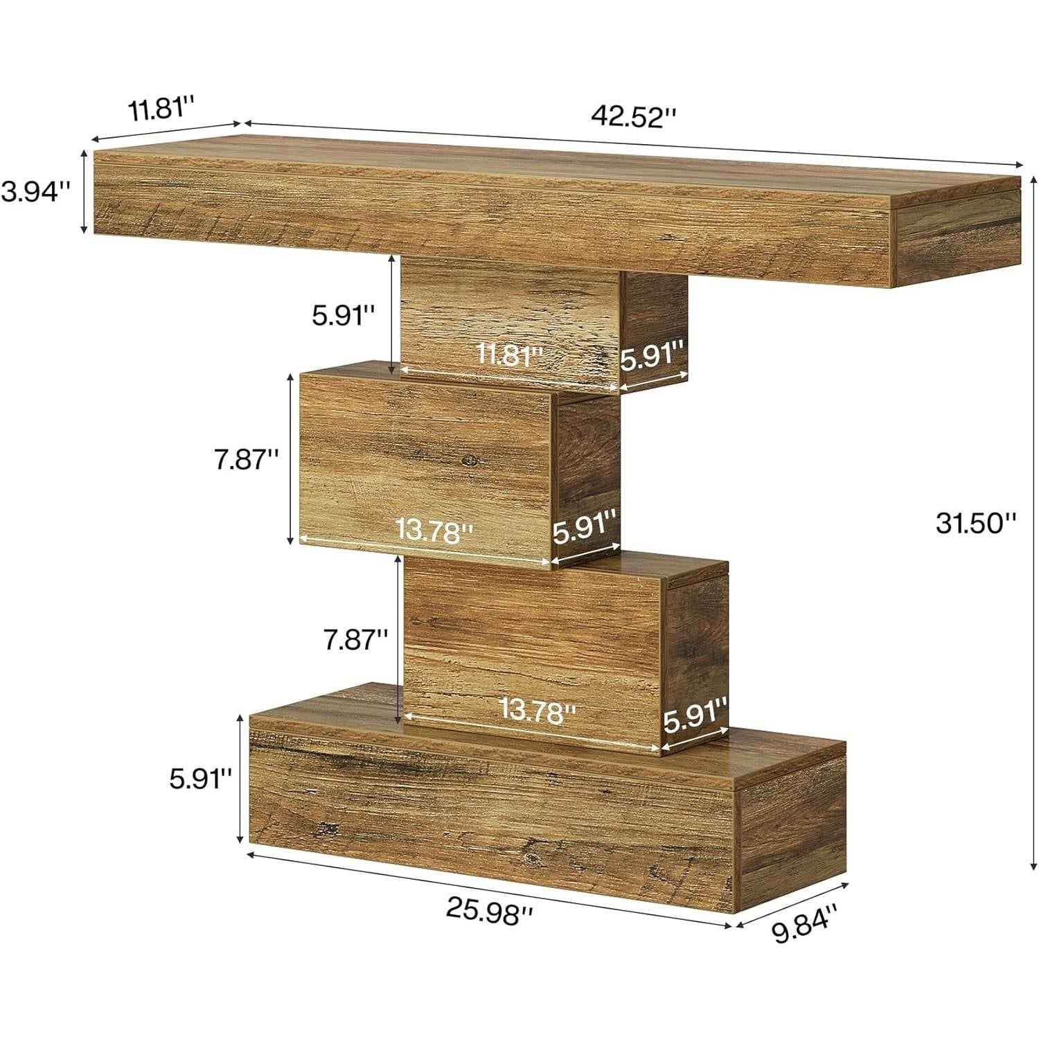 Modern Farmhouse 42-inch Entryway Accent Sofa Table in Light Brown Wood Finish-4