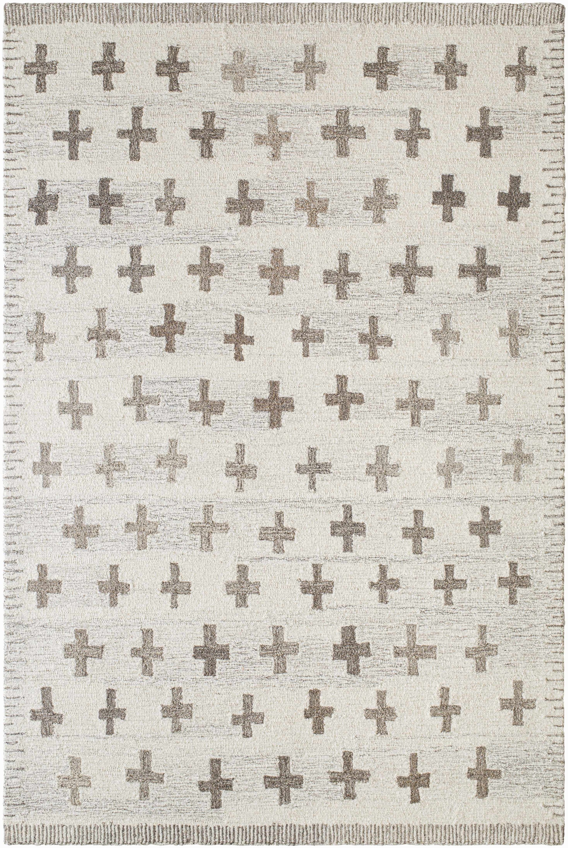 Lotta Ivory Modern Wool Area Rug-0