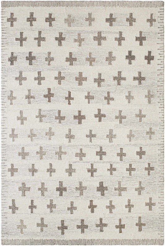 Lotta Ivory Modern Wool Area Rug-0