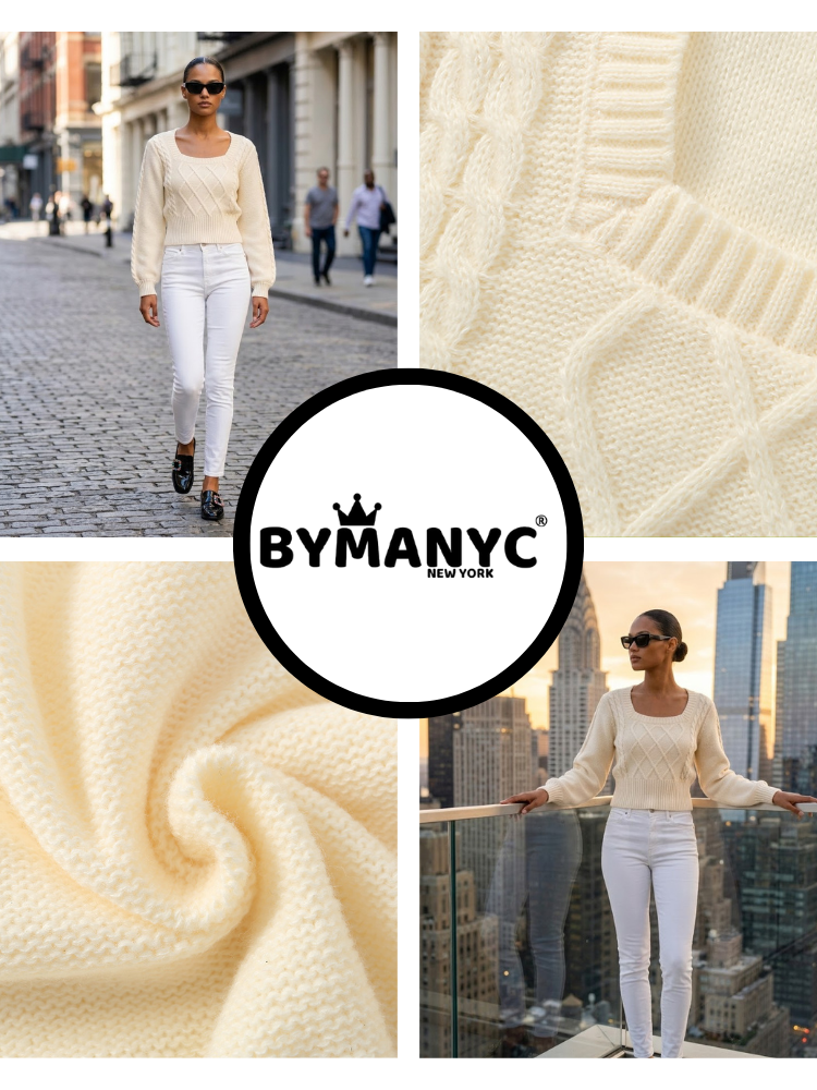 LEXINGTON Women's Square Neck Sweater Prêt-à-Porter BYMANYC ® New York-2