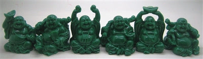 Laughing Buddha 3" Statues (Set of 6 Figurine)  Choose Color
