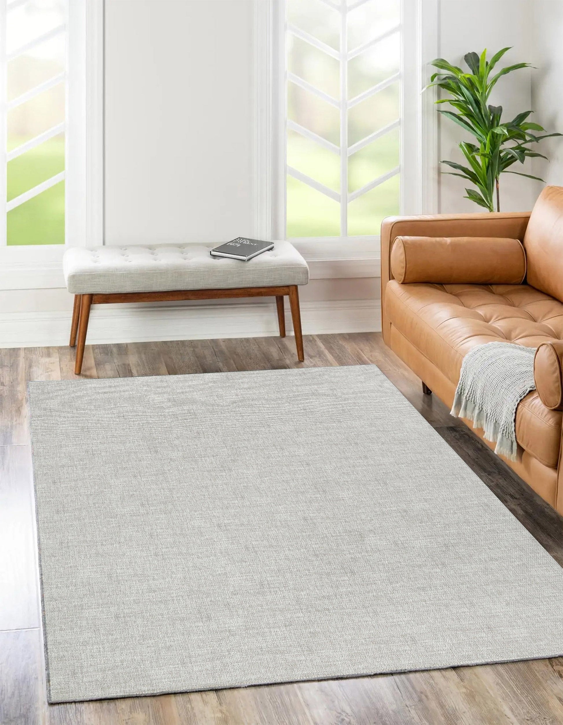 Urban Linen Solid in Grey Rug-1