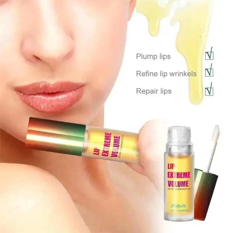 Lip product with text on a blurred background
