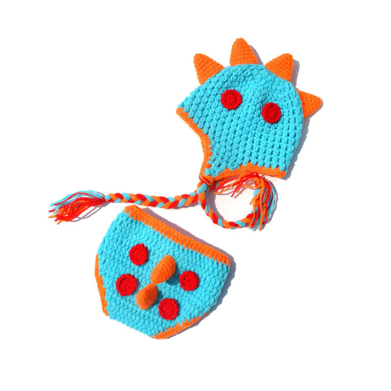 Knitted Dinosaur Photography Hat Set for New Borns