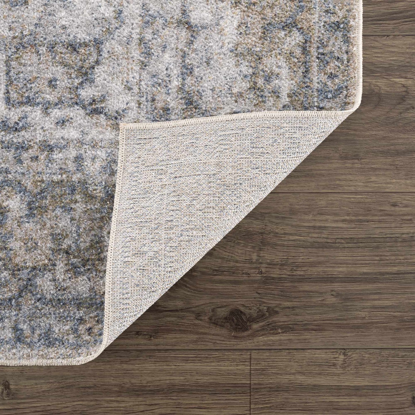 Gael Blue Flat Pile Washable Rug-4