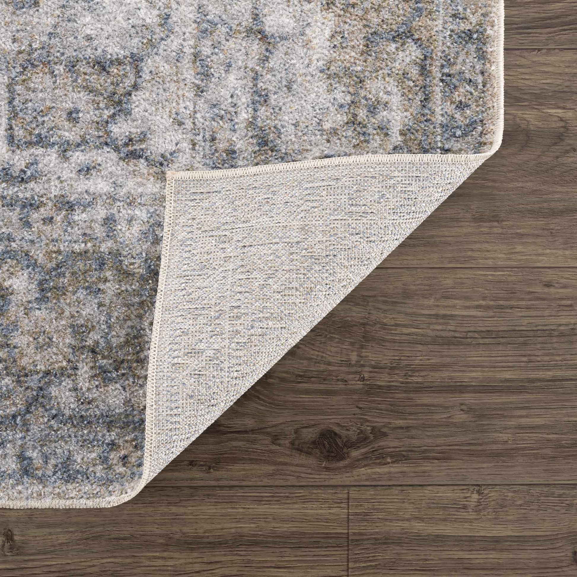 Gael Blue Flat Pile Washable Rug-4