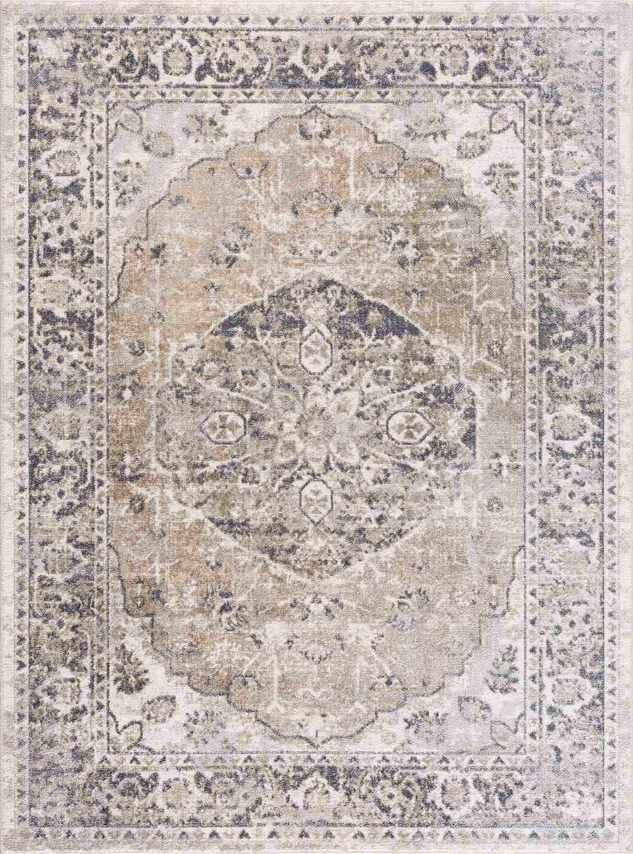 Rudo Beige Flat Pile Washable Rug-1