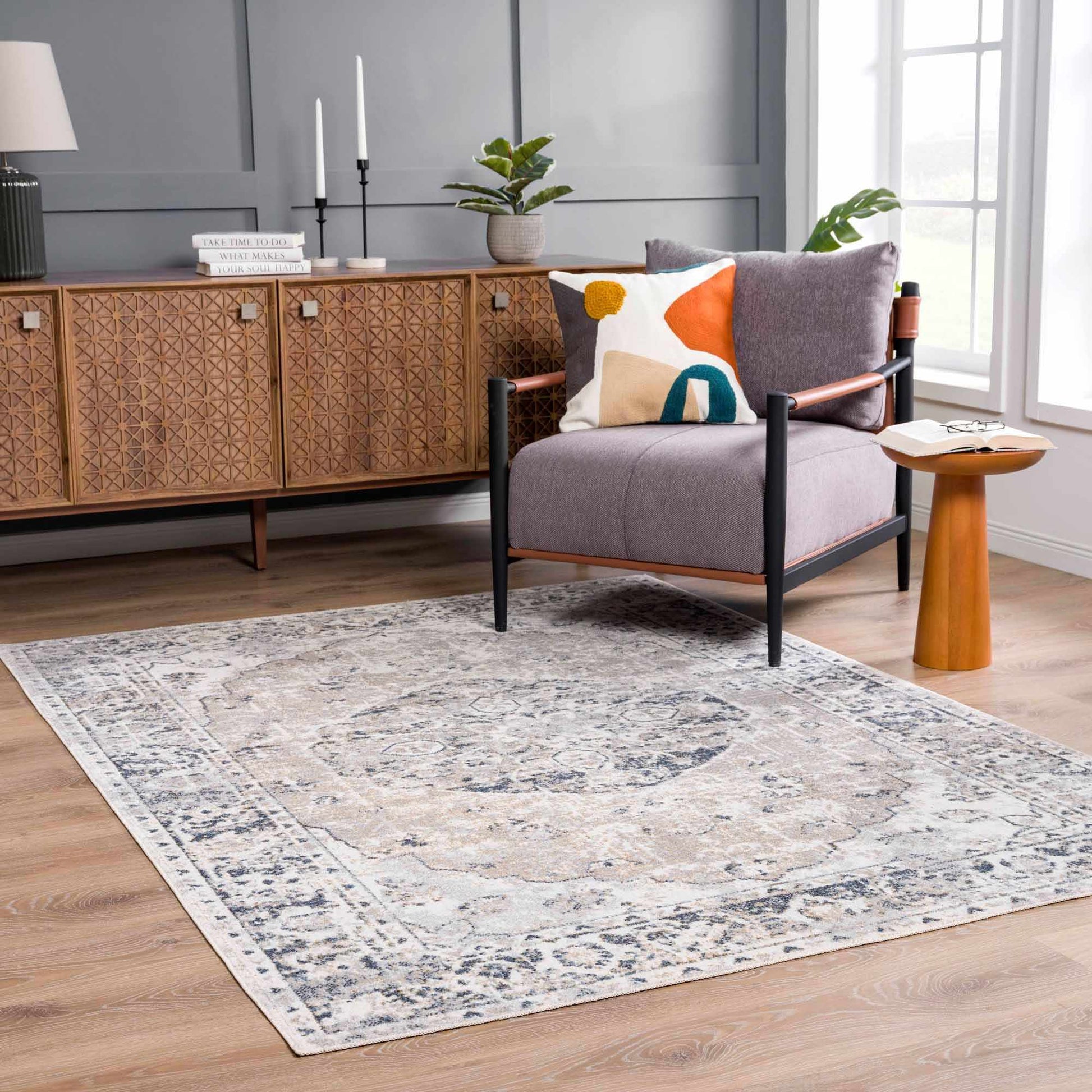 Rudo Flat Pile Washable Rug-1
