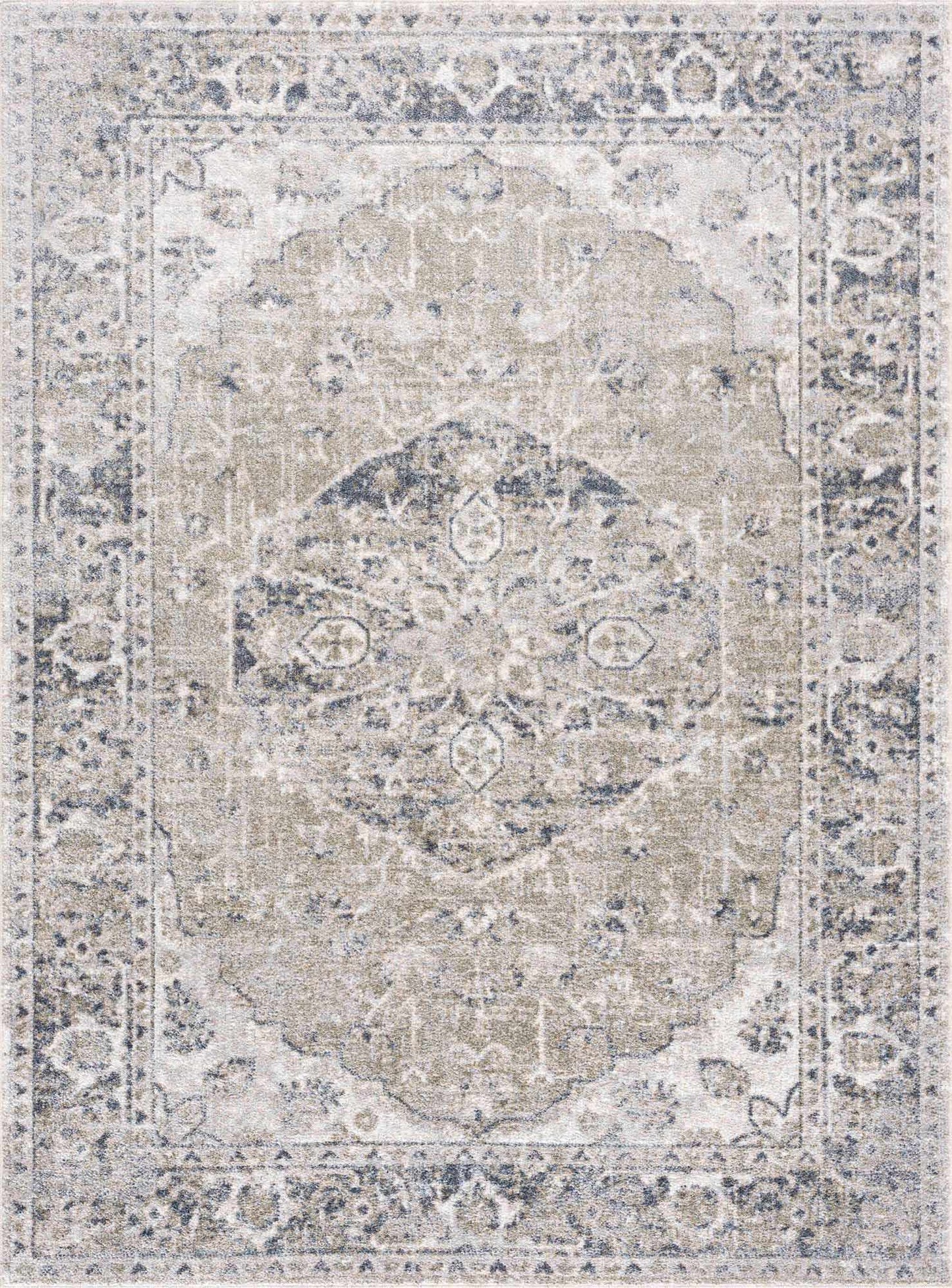 Rudo Blue Flat Pile Washable Rug-1