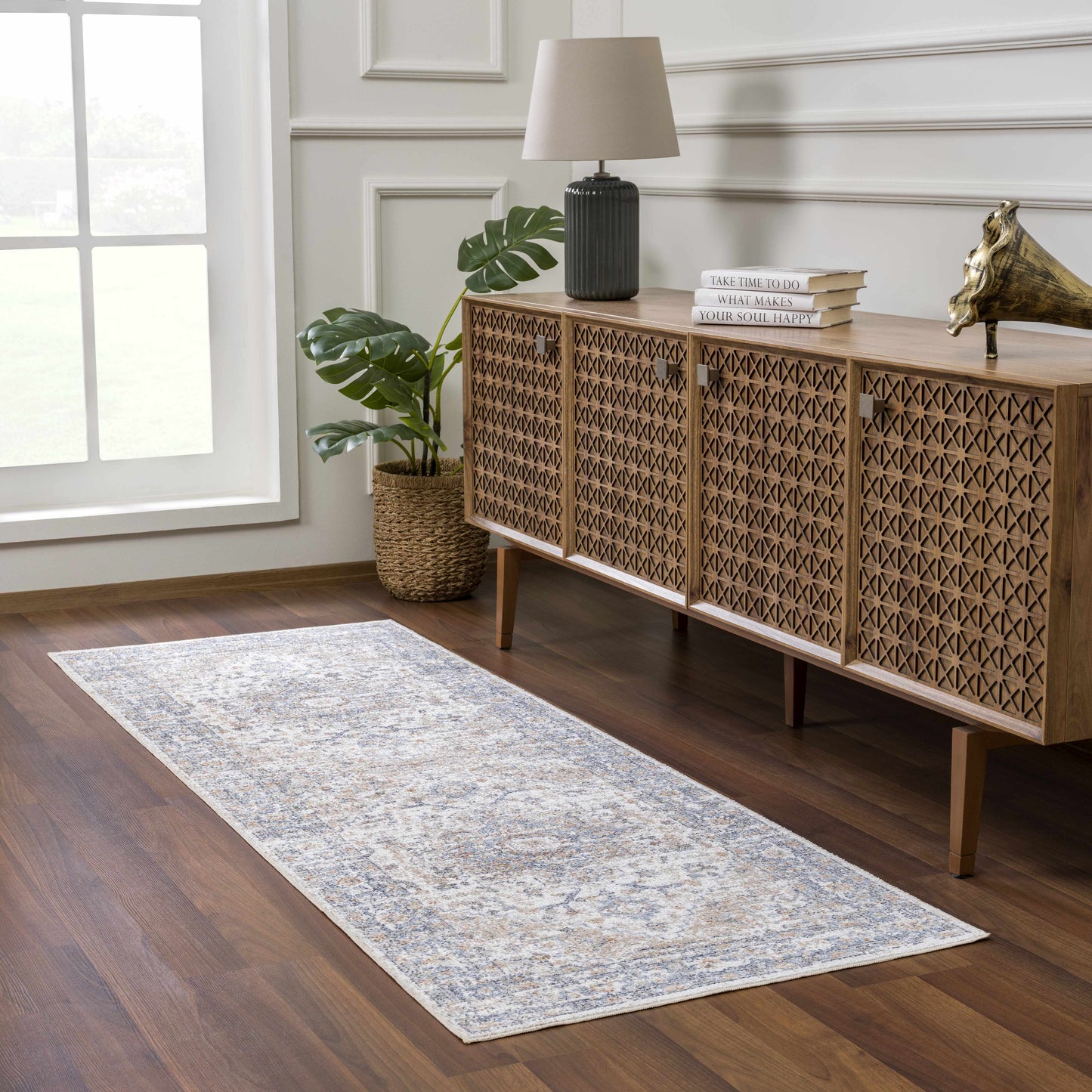 Ezri Flat Pile Washable Rug-2