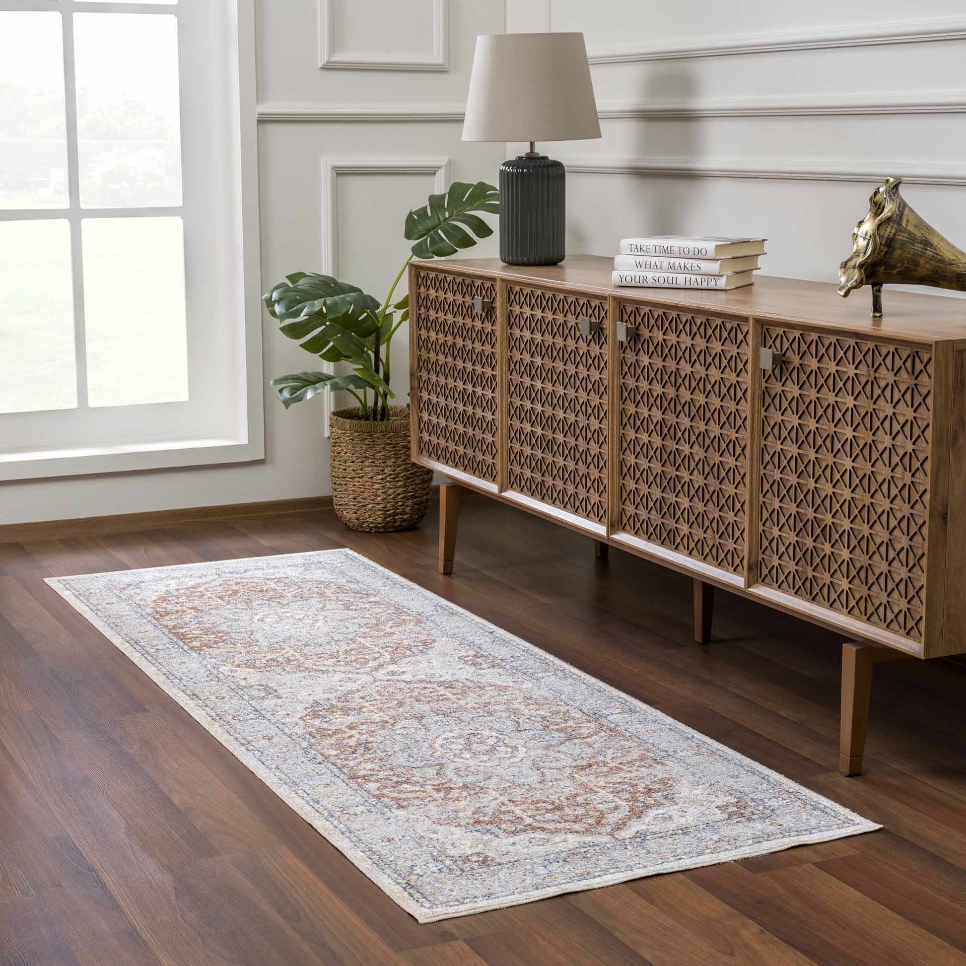 Emke Flat Pile Washable Rug-3