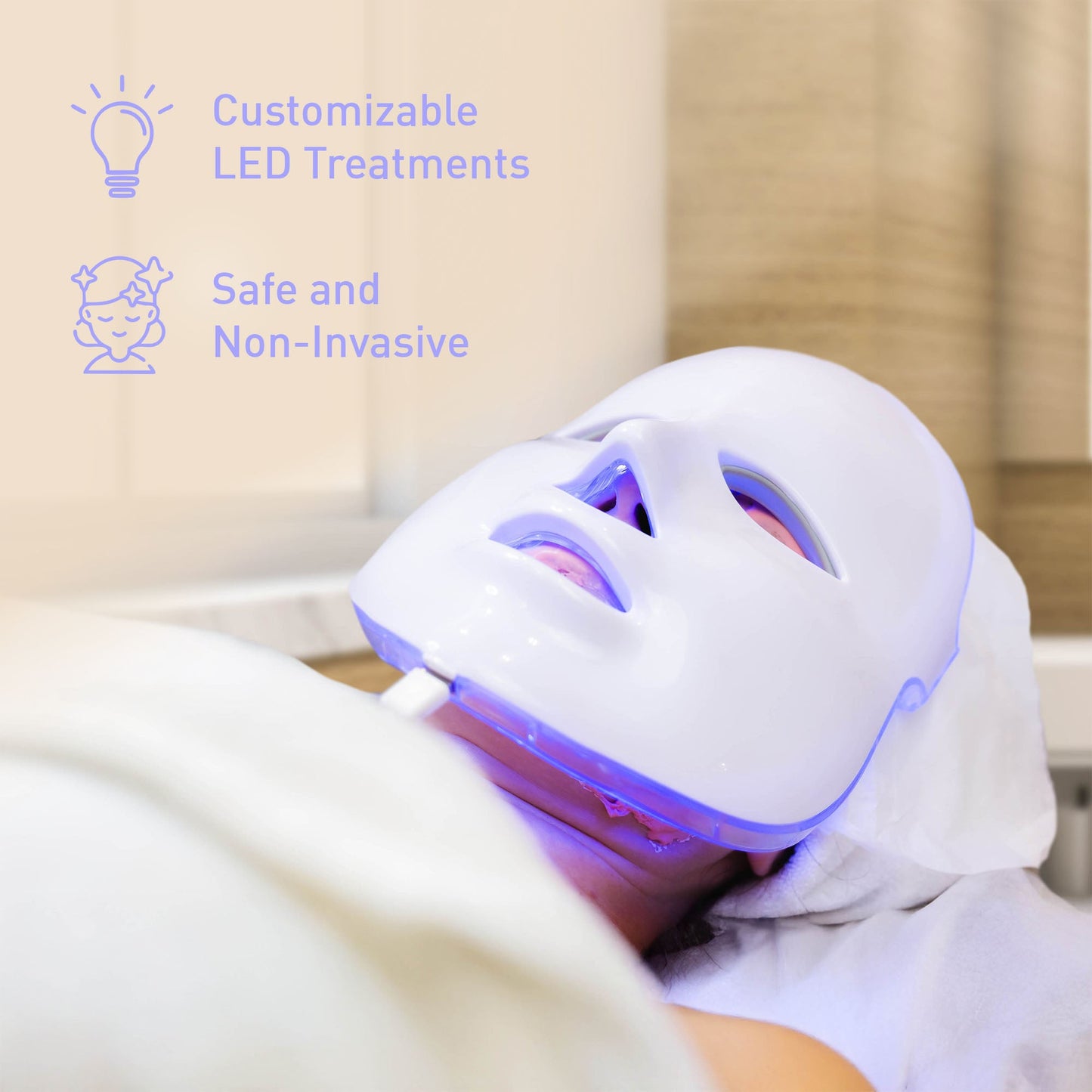 Pursonic Complete LED Skincare Bundle – 7-in-1 LED Face Mask + Sculpting Wand + Anti-Aging Serum Set-2