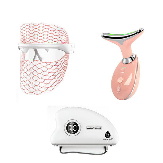 Firming, Lifting & Radiance Skincare Set – Pursonic 7-in-1 LED Light Therapy Face Mask & Sculpting Wand Set-0