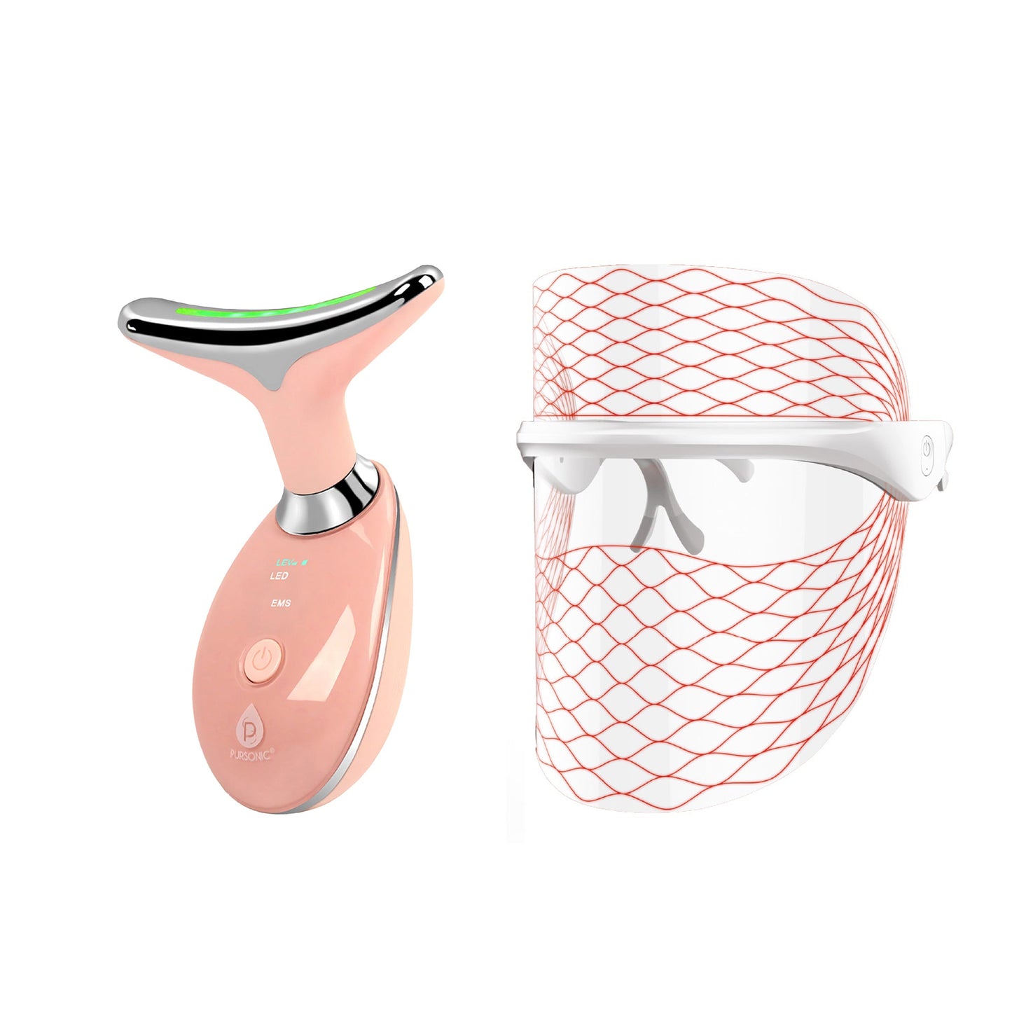Advanced Anti-Aging & Sculpting Skincare Set – Pursonic 7-in-1 LED Light Therapy Face Mask & Sculpting Wand-0