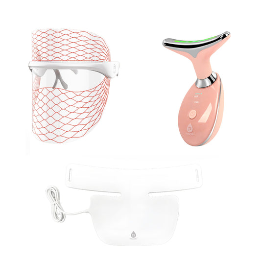 Pursonic 7-in-1 LED Light Therapy Face Mask, Sculpting Wand, and Neckplate-0