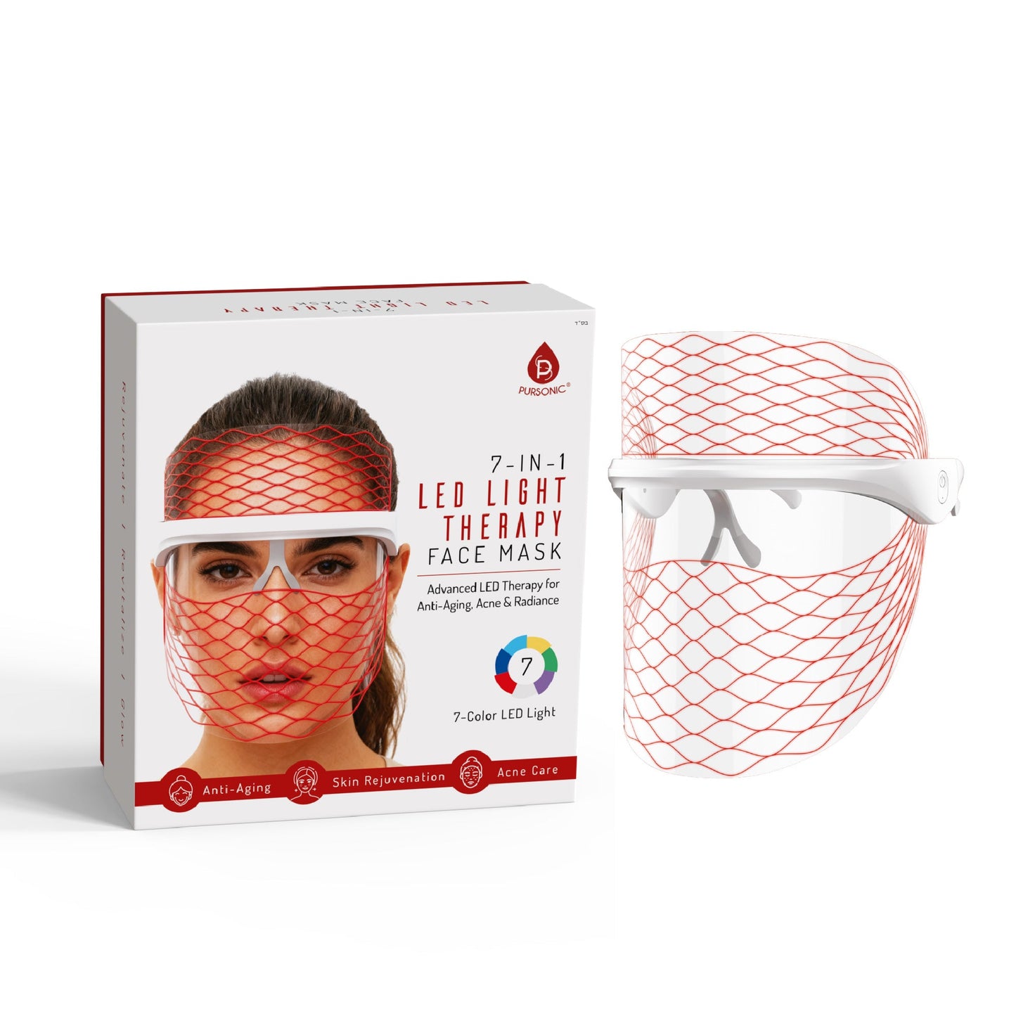Pursonic 7-in-1 LED Light Therapy Face Mask – Rejuvenate, Restore & Reveal Your Glow-0