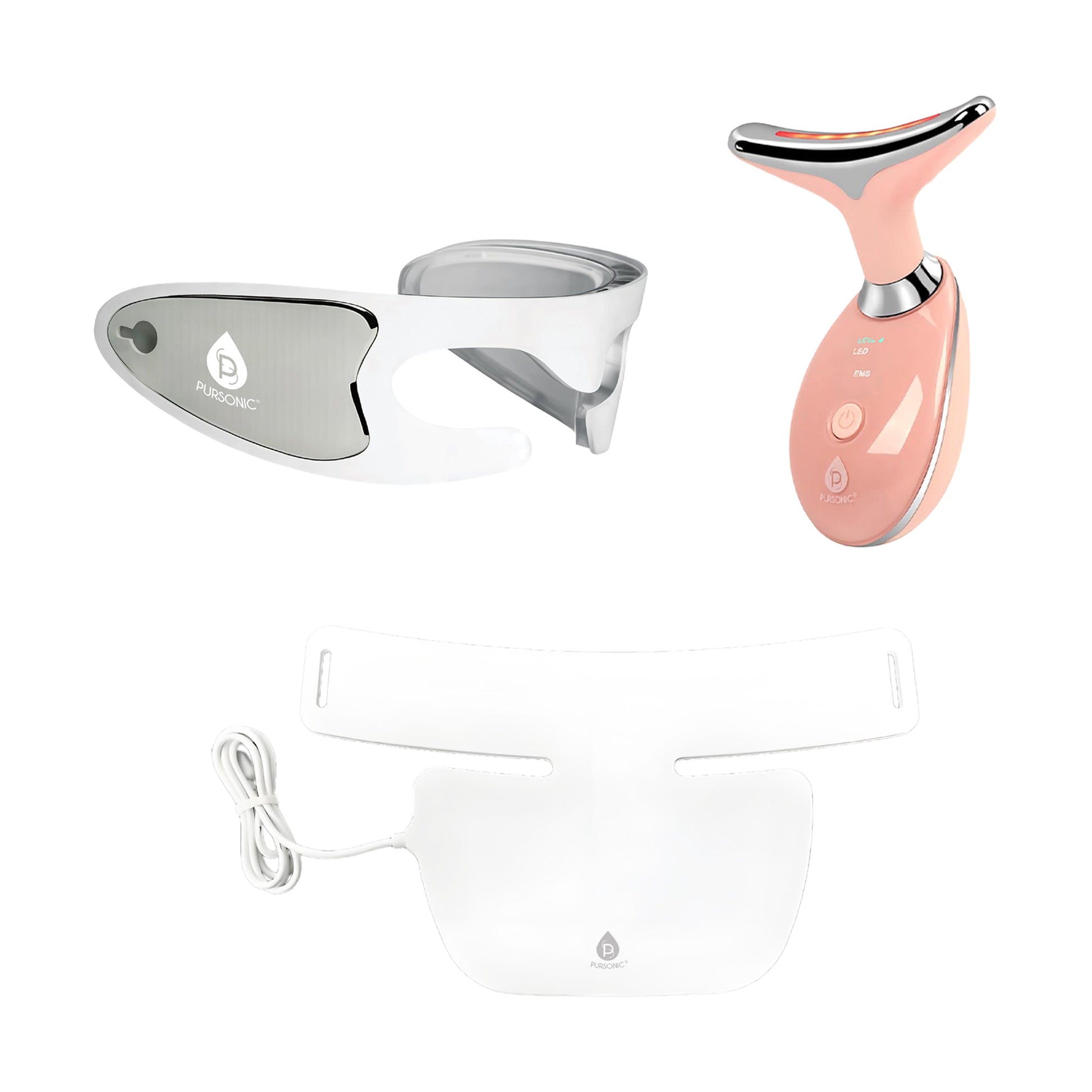 Pursonic Total LED Light Therapy System: Eye Mask, Multi-Function Device & Neck Plate-0