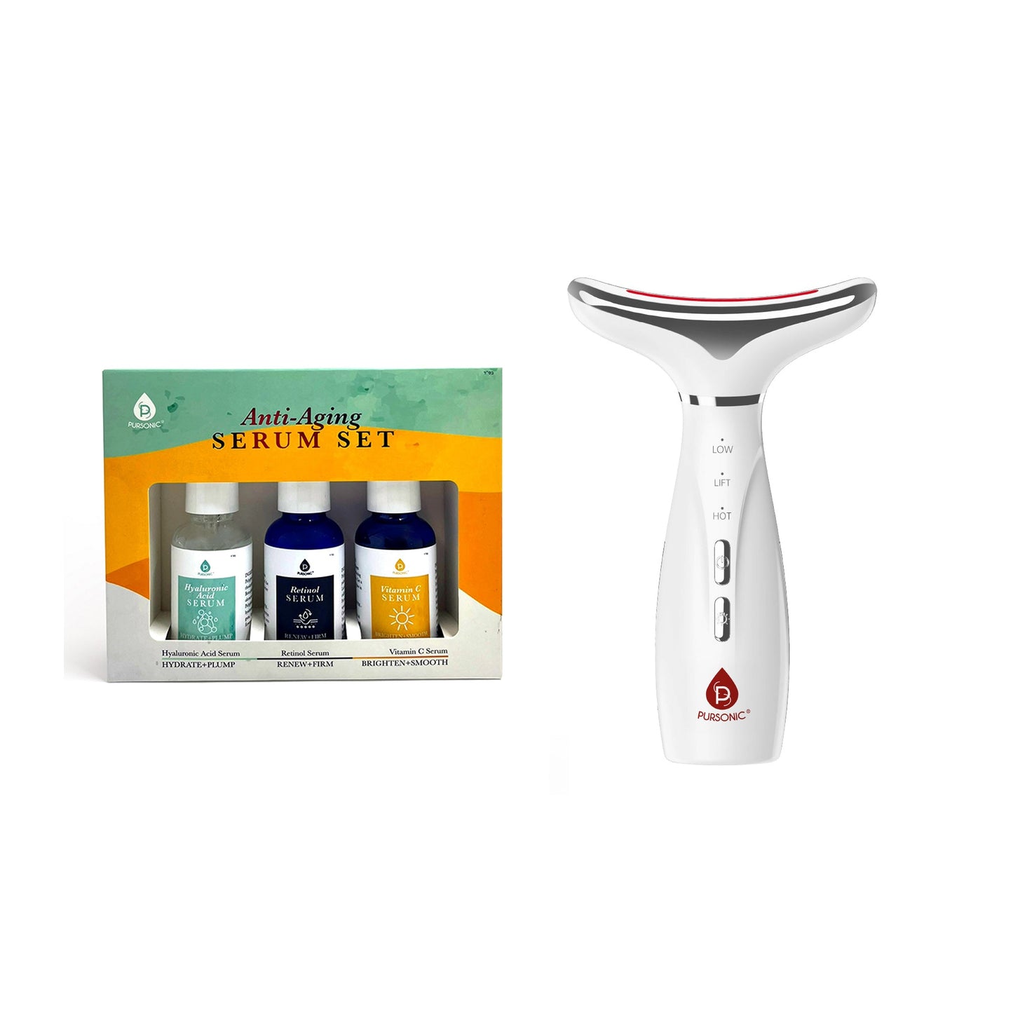 Pursonic 7-in-1 Facial Therapy Device & Anti-Aging Serum Bundle-0