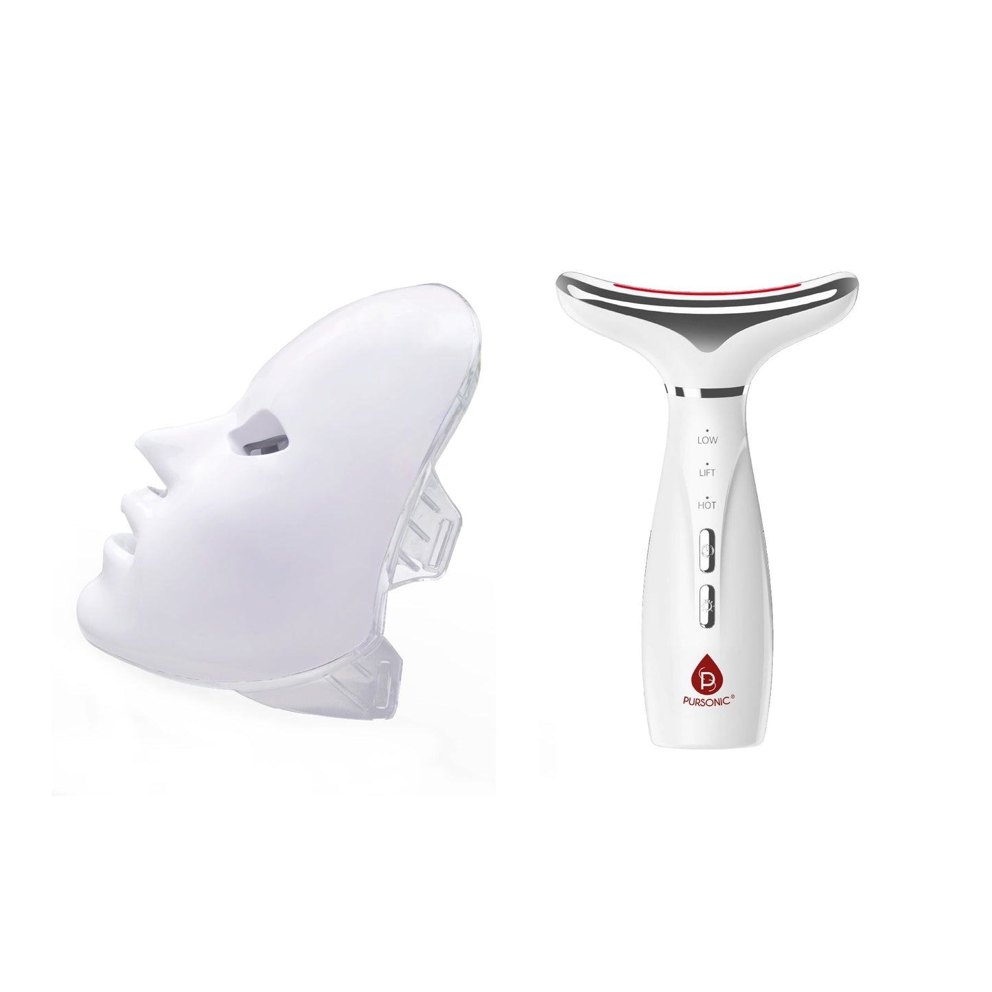Pursonic 7-in-1 Facial Therapy Device & LED Light Therapy Mask Bundle-0