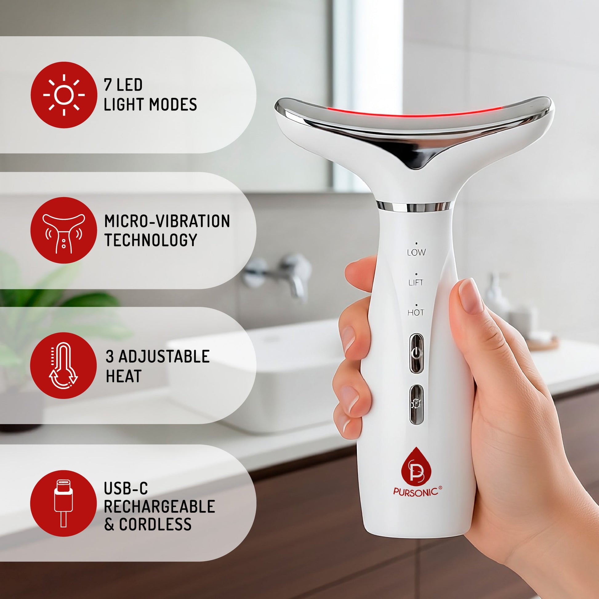 7-Color LED Light Therapy Neck & Face Device – Multi-Mode Rejuvenation System-1