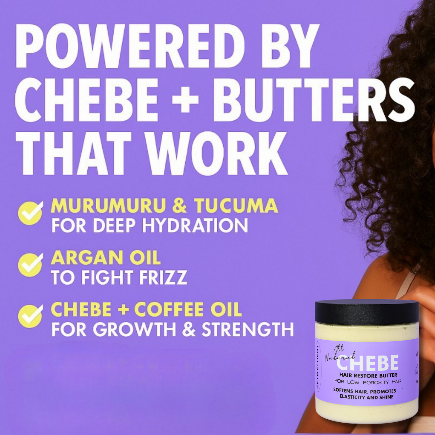 Low Porosity Chebe Hair Butter – Deep Moisture + Frizz Control-2