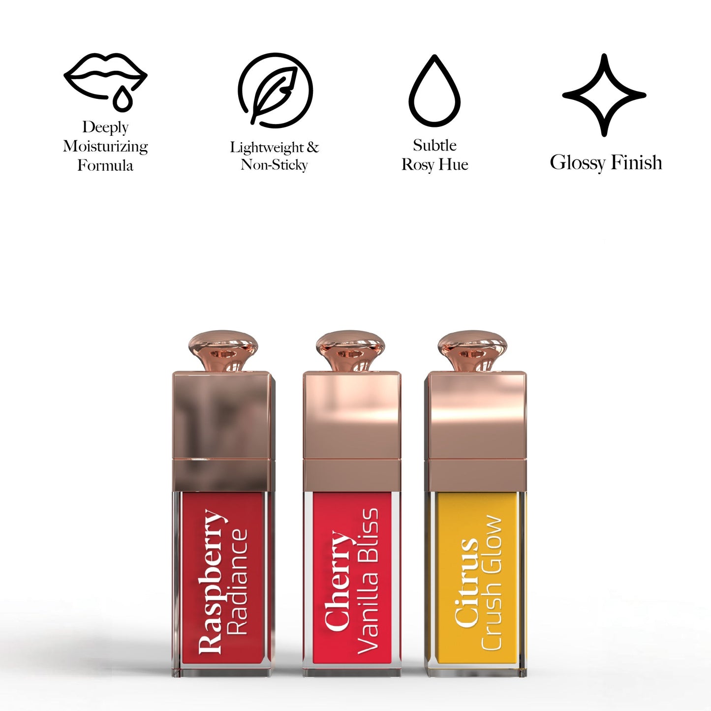 Pursonic Nourishing Lip Oil Set – 3-Flavors of Moisturizing Shine-1