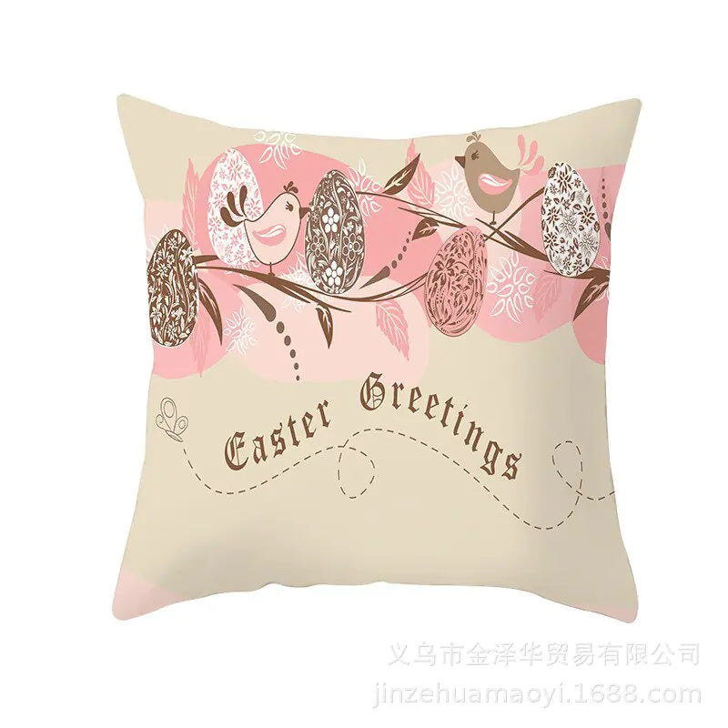 Easter Short Plush Pillowcase Cushion 18x18 inches