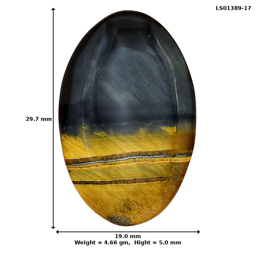 Blue Tiger Eye 29.7x19x5 mm Oval Gemstone LS01389-17-2