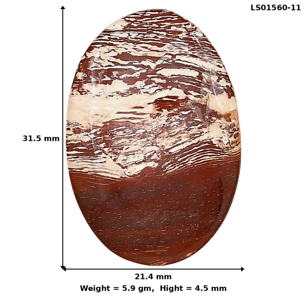 Snake Skin Jasper 31.5x21.4x4.5 mm Oval Gemstone LS01560-11-2