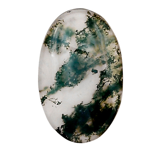 Green Moss Agate 22.6x14.2x4.3 mm Oval Gemstone LS02066-31-0