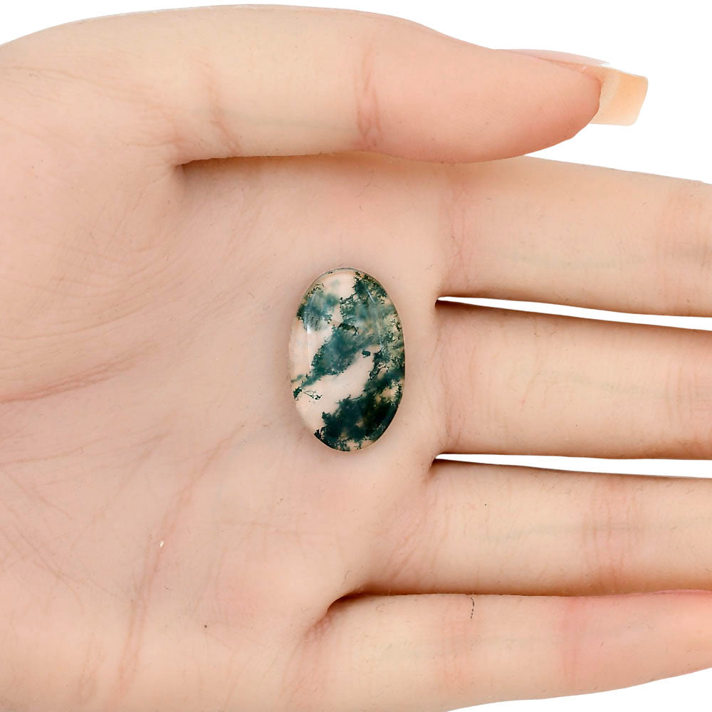 Green Moss Agate 22.6x14.2x4.3 mm Oval Gemstone LS02066-31-1
