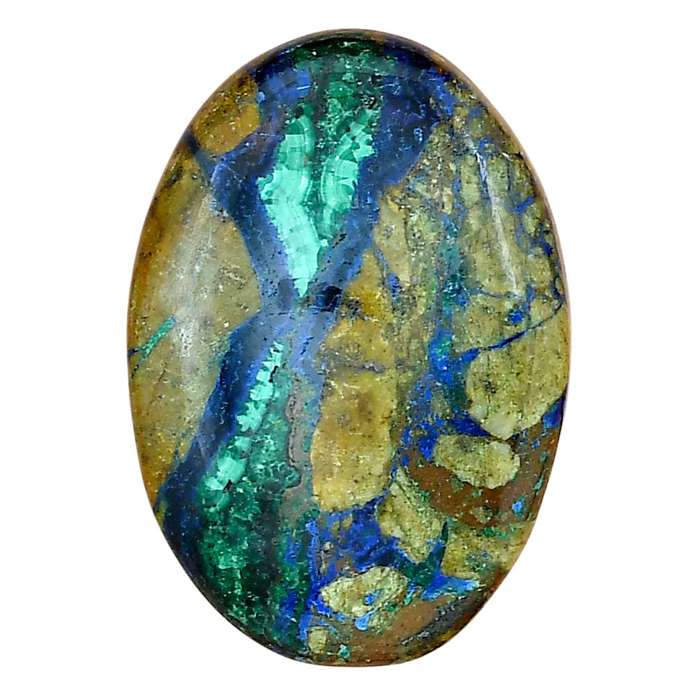 Azurite Chrysocolla 33.75x23.69x6.7 mm Oval Gemstone LS02453-37-0