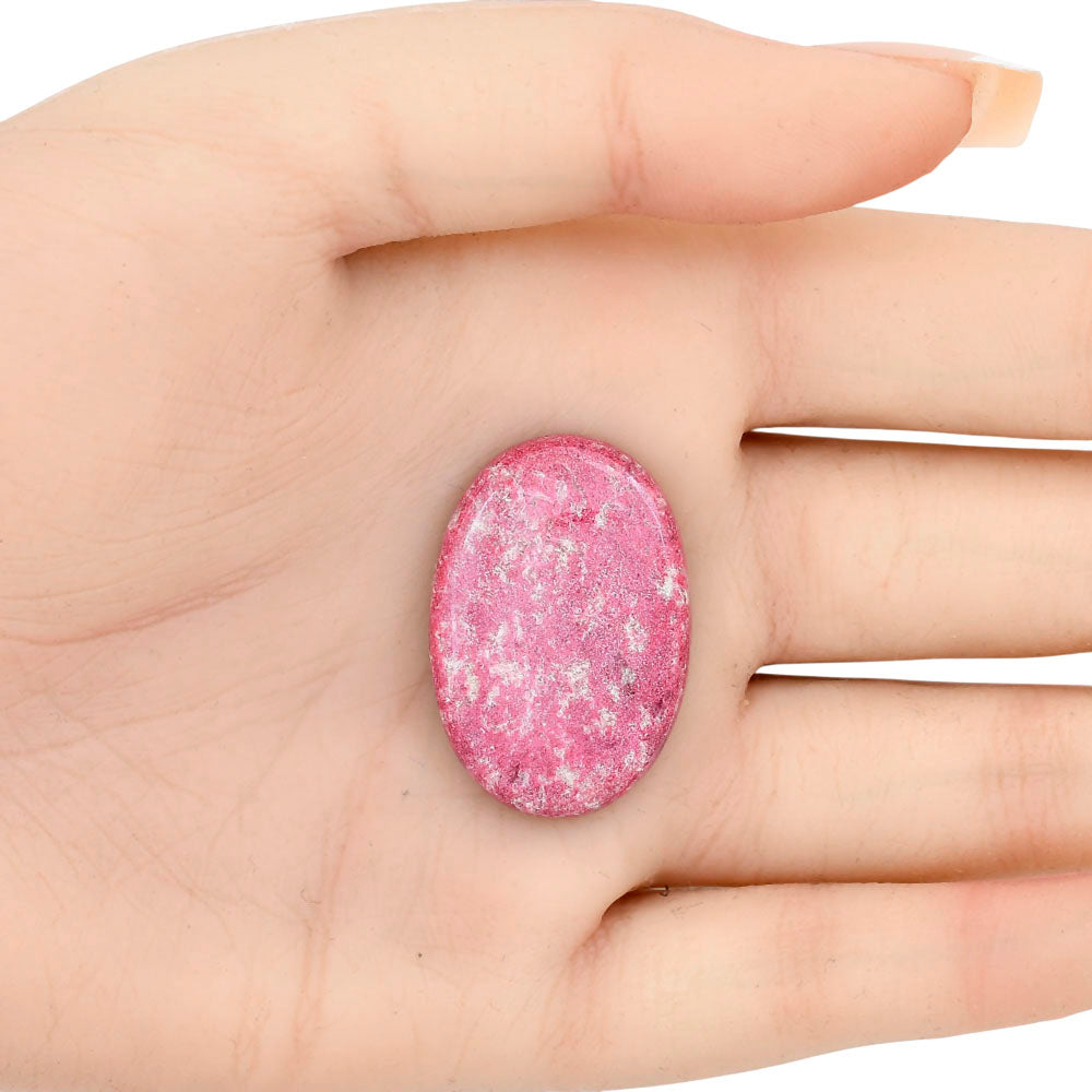 Pink Thulite 31.15x21.25x5.3 mm Oval Gemstone LS02717-42-1