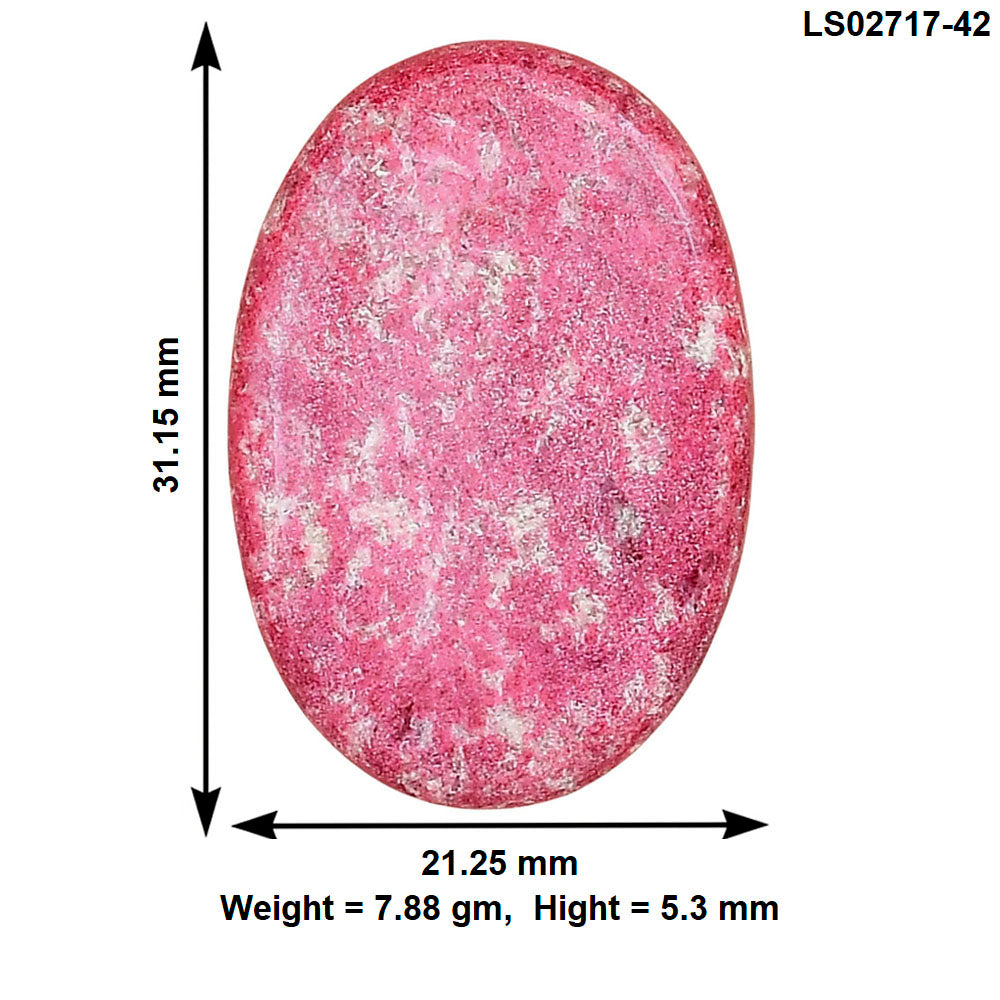 Pink Thulite 31.15x21.25x5.3 mm Oval Gemstone LS02717-42-2