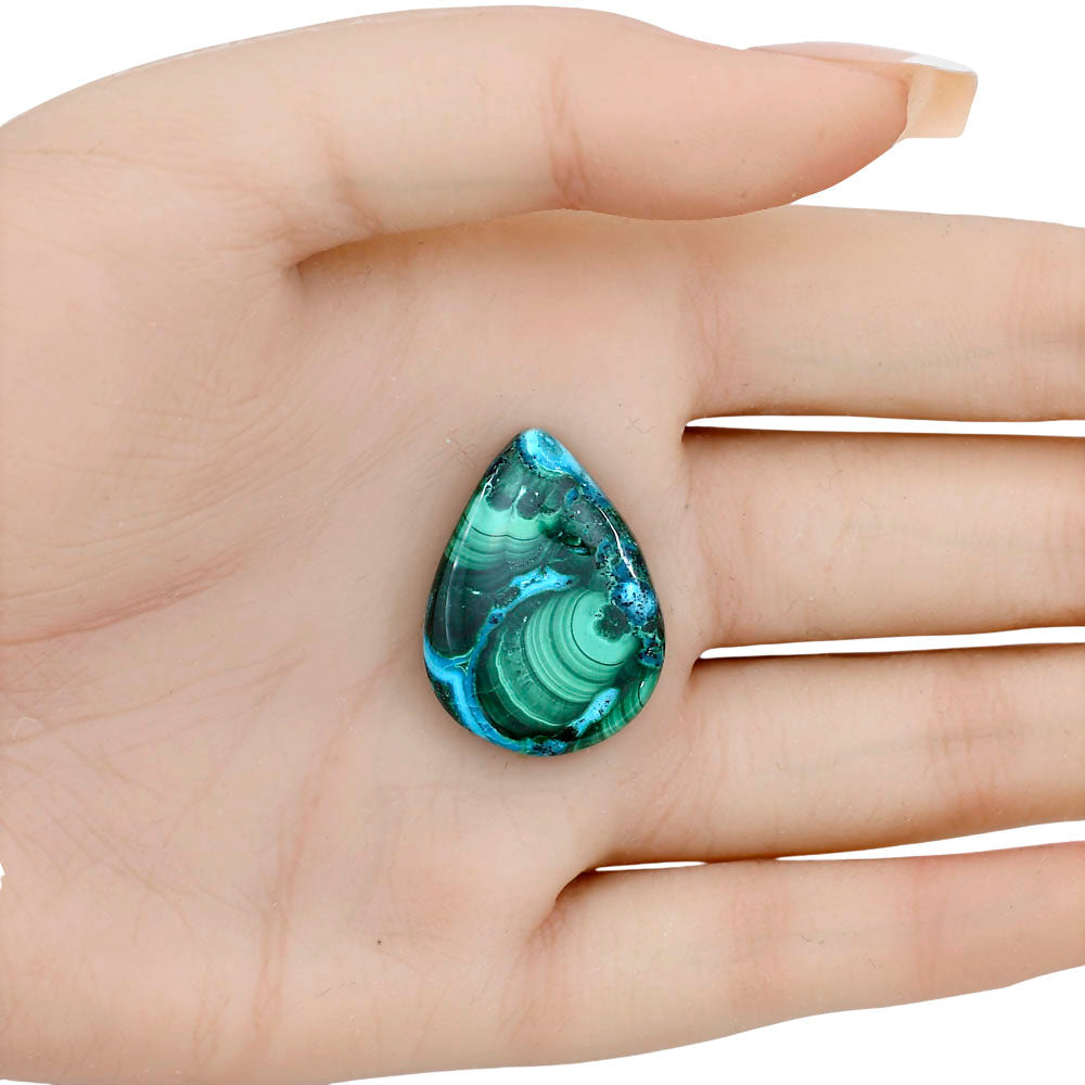 Azurite Malachite 27.5x20.3x5.5 mm Pear Gemstone LS03687-63-1