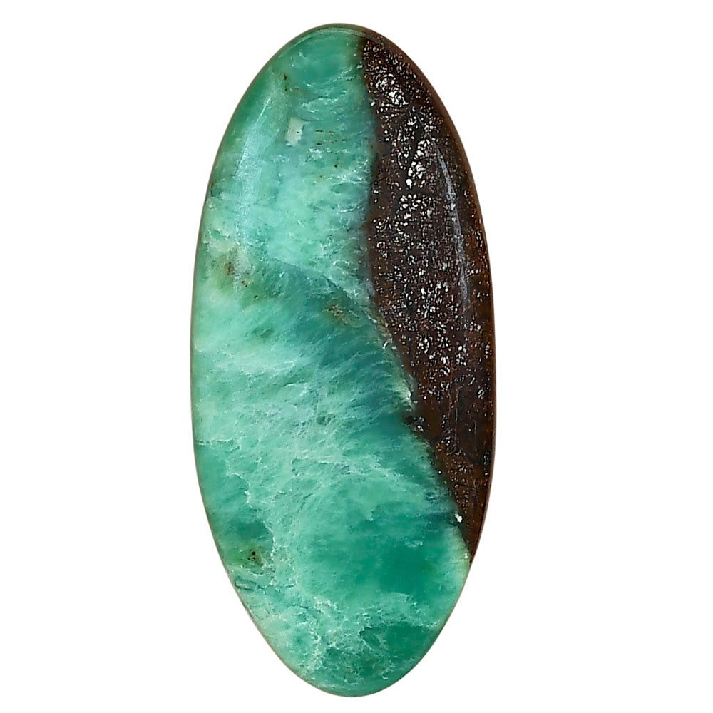 Boulder Chrysoprase 42.25x19.1x6.5 mm Oval Gemstone LS03948-67-0