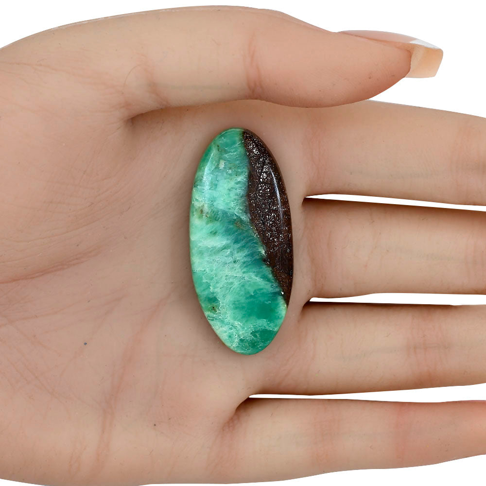 Boulder Chrysoprase 42.25x19.1x6.5 mm Oval Gemstone LS03948-67-1