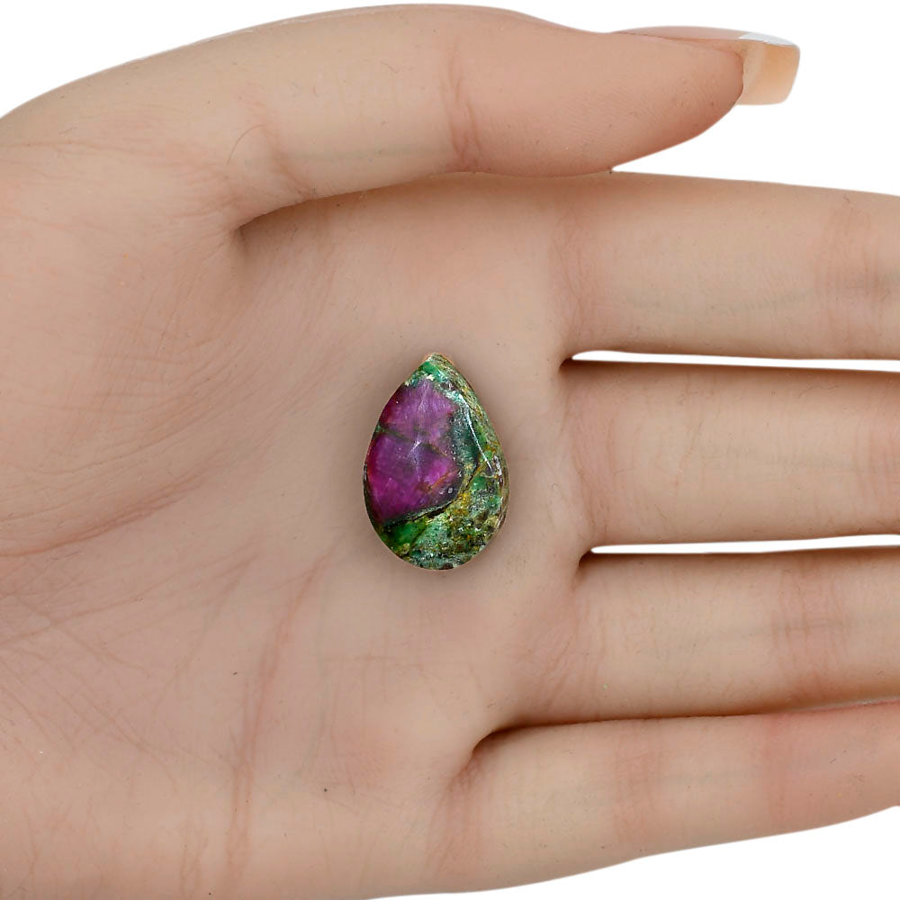 Ruby-In-Fuchsite 21.5x14.2x5.8 mm Pear Gemstone LS04015-68-1